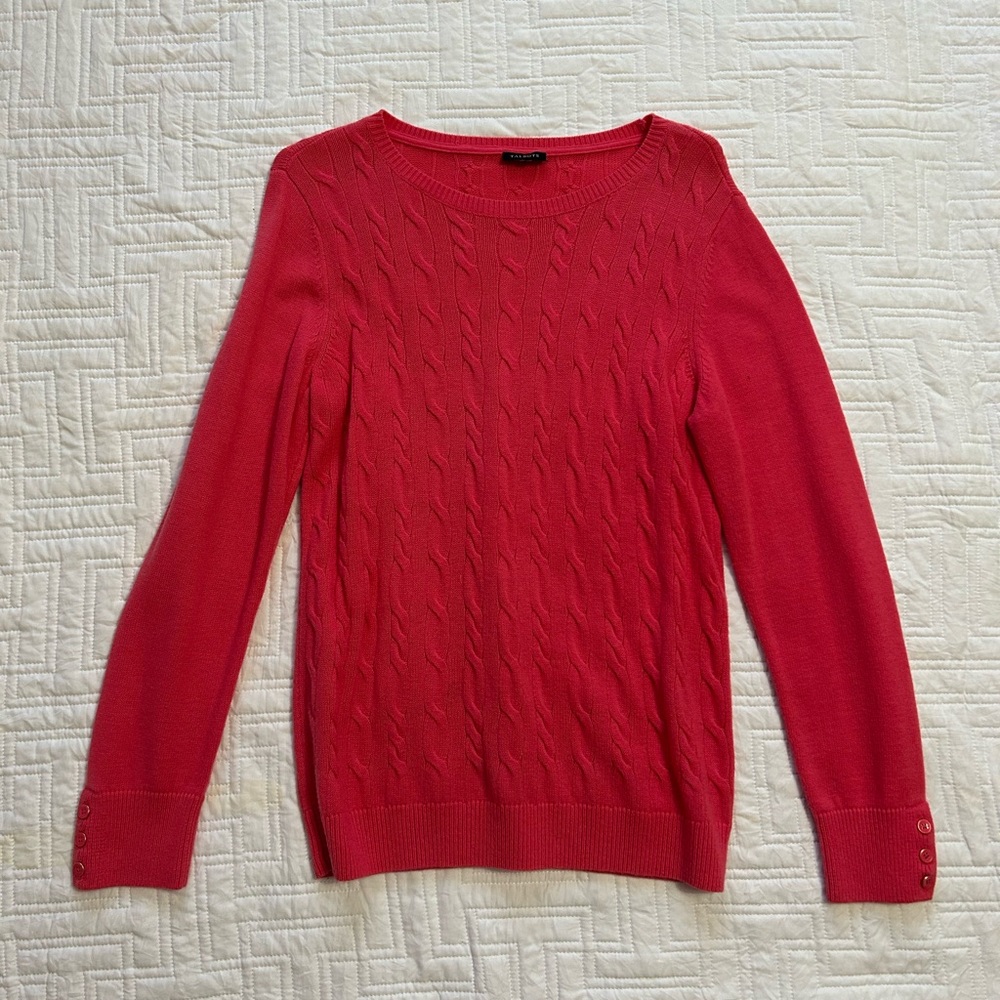 Talbots Vibrant Red Crew Neck Sweater